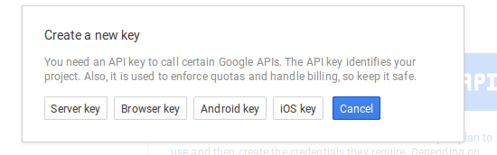 Выберите ключ Android